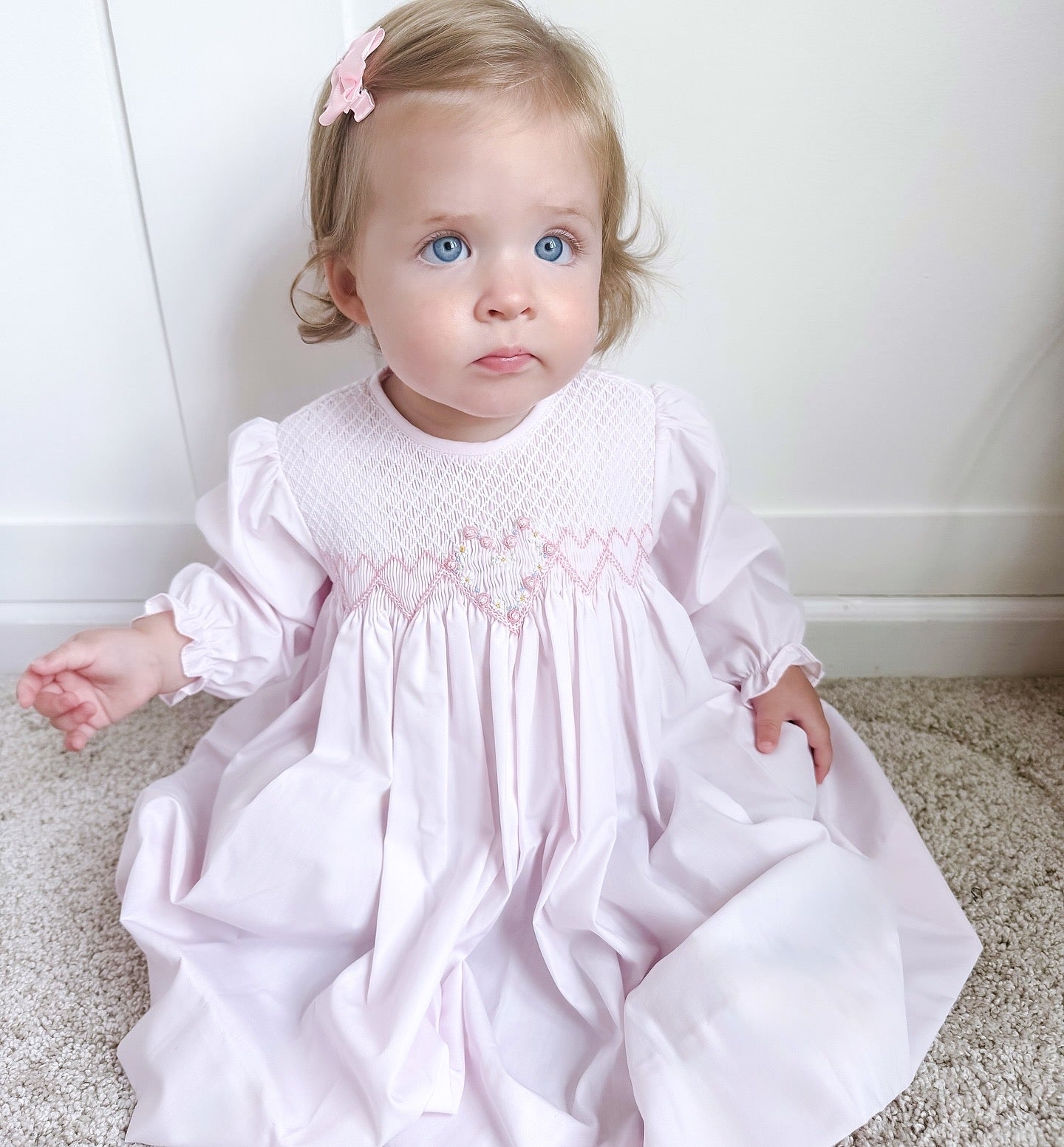 Pink Heart Smocked Dress