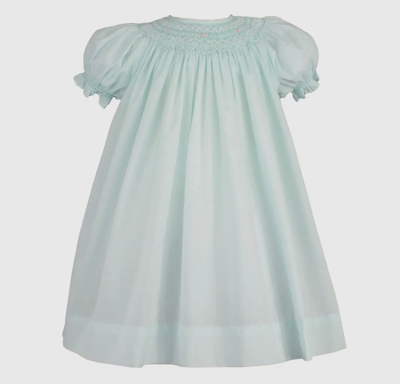 Mint Floral Smocked Dress