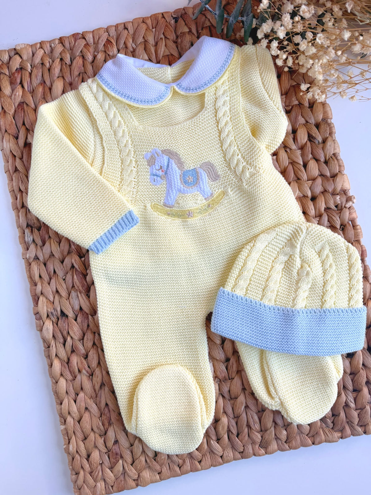 Rocking Horse Overalls - Amarillo/Azul