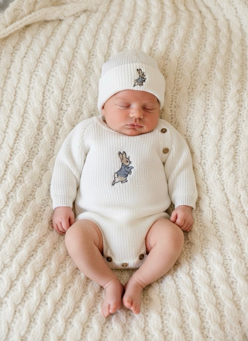 Peter Rabbit Set - White/Blue - Ella Marina Baby