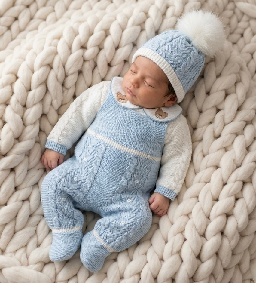 Teddy Overalls + Hat - Ella Marina Baby