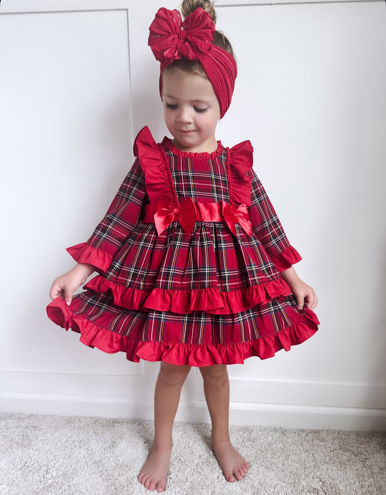 Spanish Tartan Frill Dress