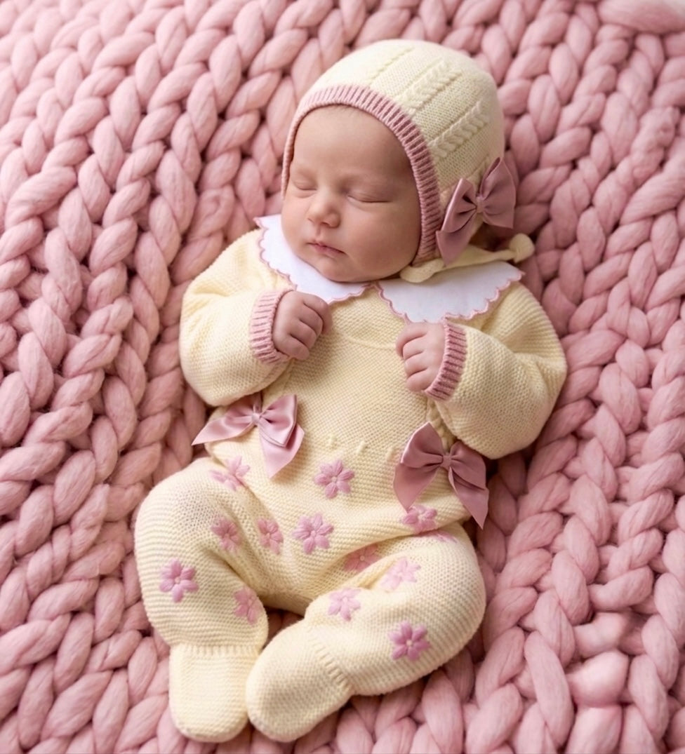 Daisy Overalls Set - Yellow/Rose