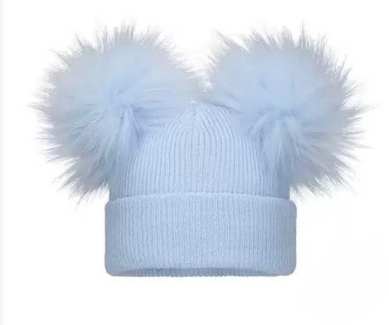 Blue Double Pom Hat - Ella Marina Baby