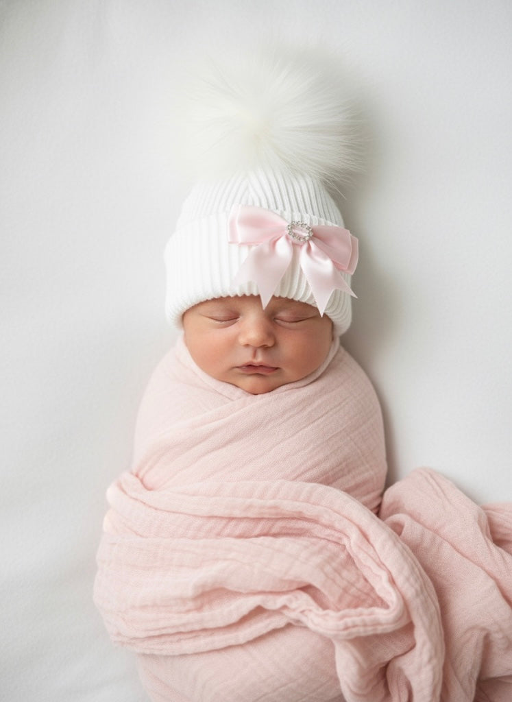 White and Pink Diamanté Hat