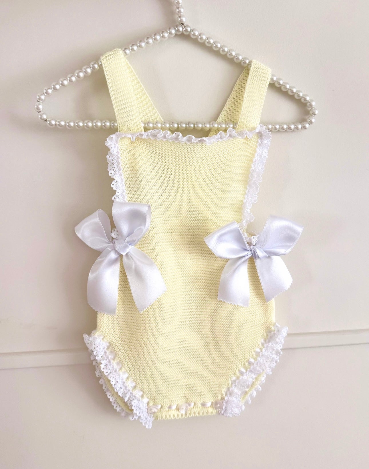 Knitted Spanish Overalls - Lemon - Ella Marina Baby