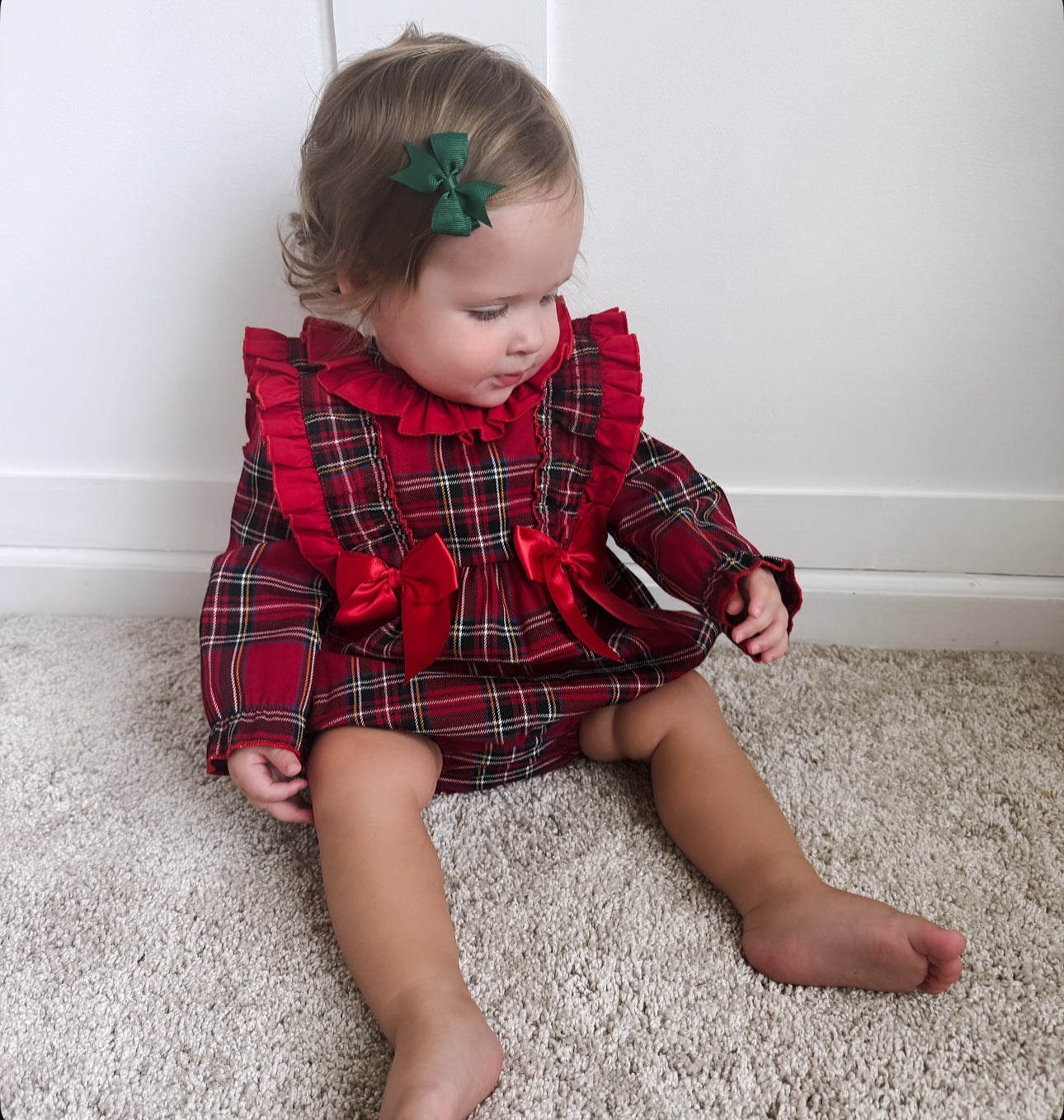 Spanish Tartan Frill Romper