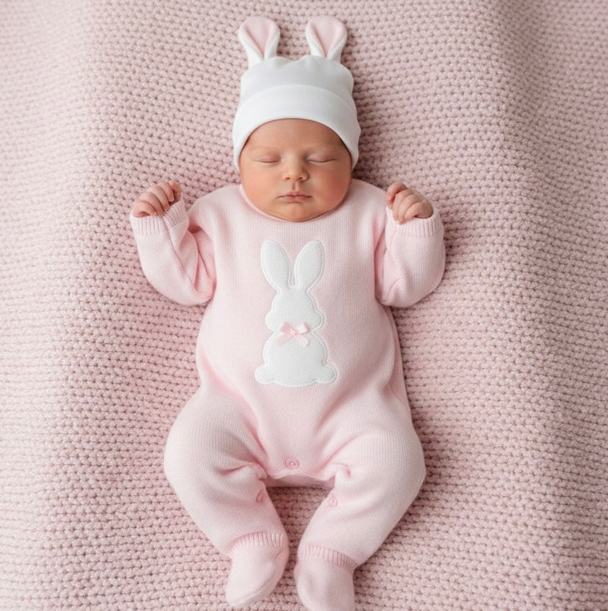 Knitted Bunny Onsie - Pink