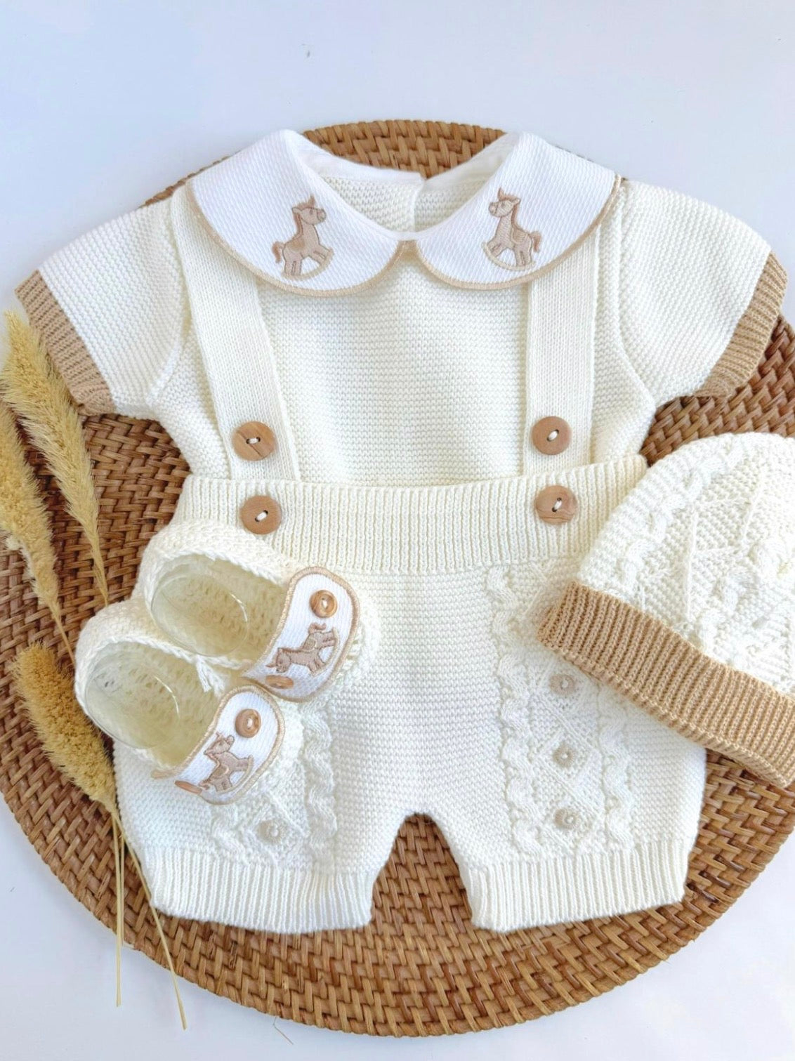 Rocking Horse Overalls - Ivory