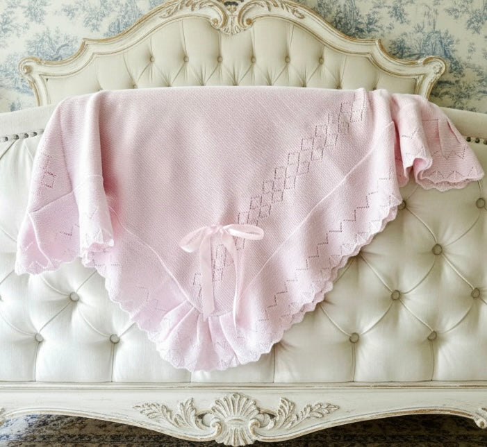 Portuguese Warm Knit Blanket - Pink