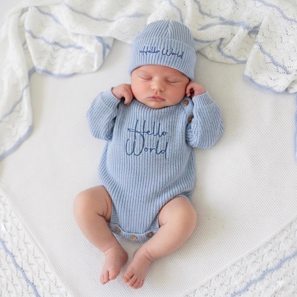 Hello World Set - Blue - Ella Marina Baby