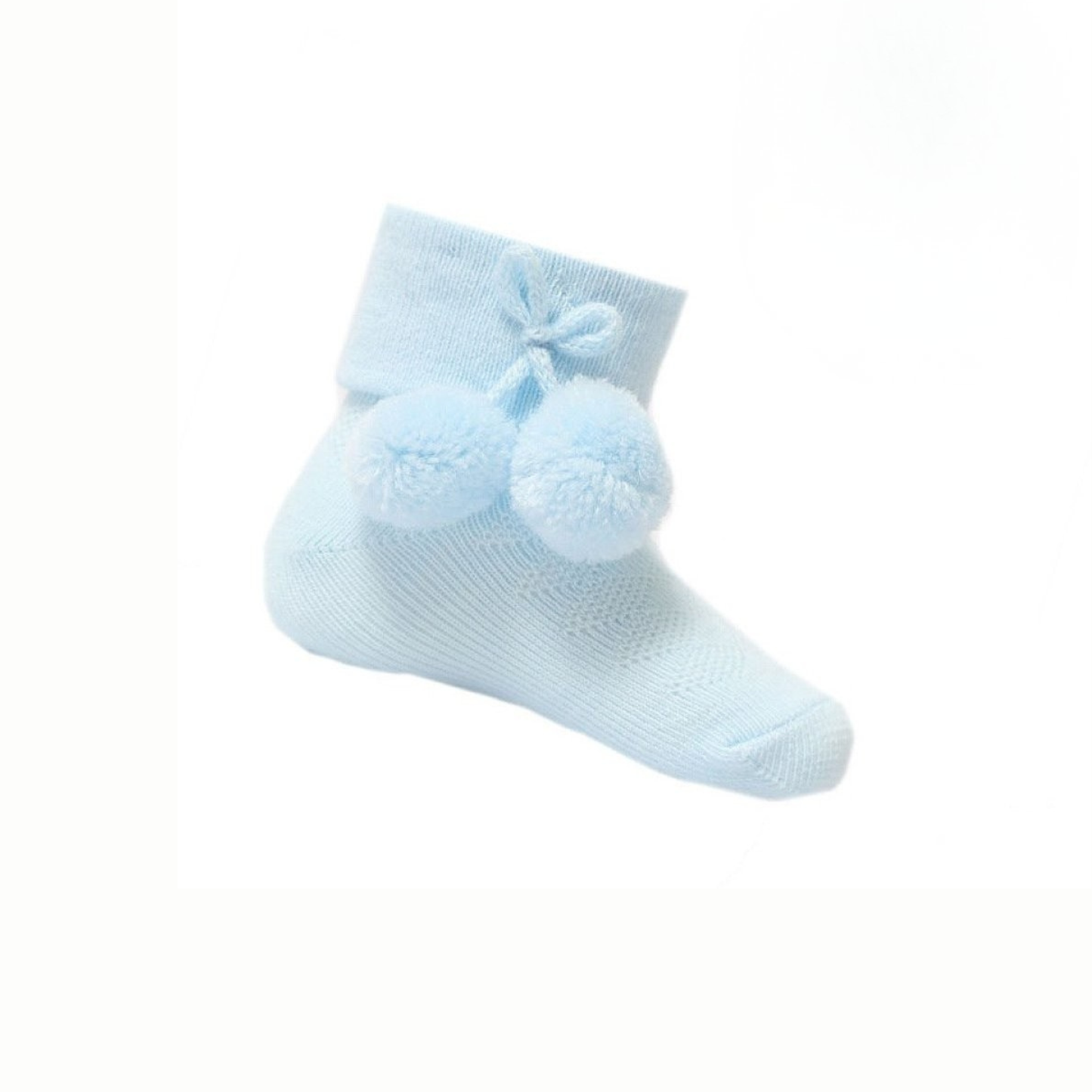 Short Blue Bobble Socks - Ella Marina Baby