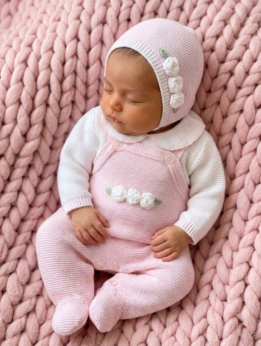 Rosa Overall Set - Pale Pink - Ella Marina Baby