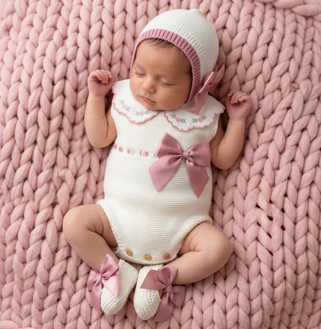 Flores Romper Set - Perla Rosa - Ella Marina Baby