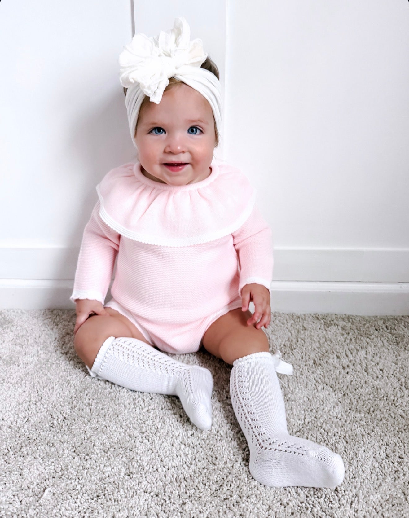 Cameila Romper - Pink/White