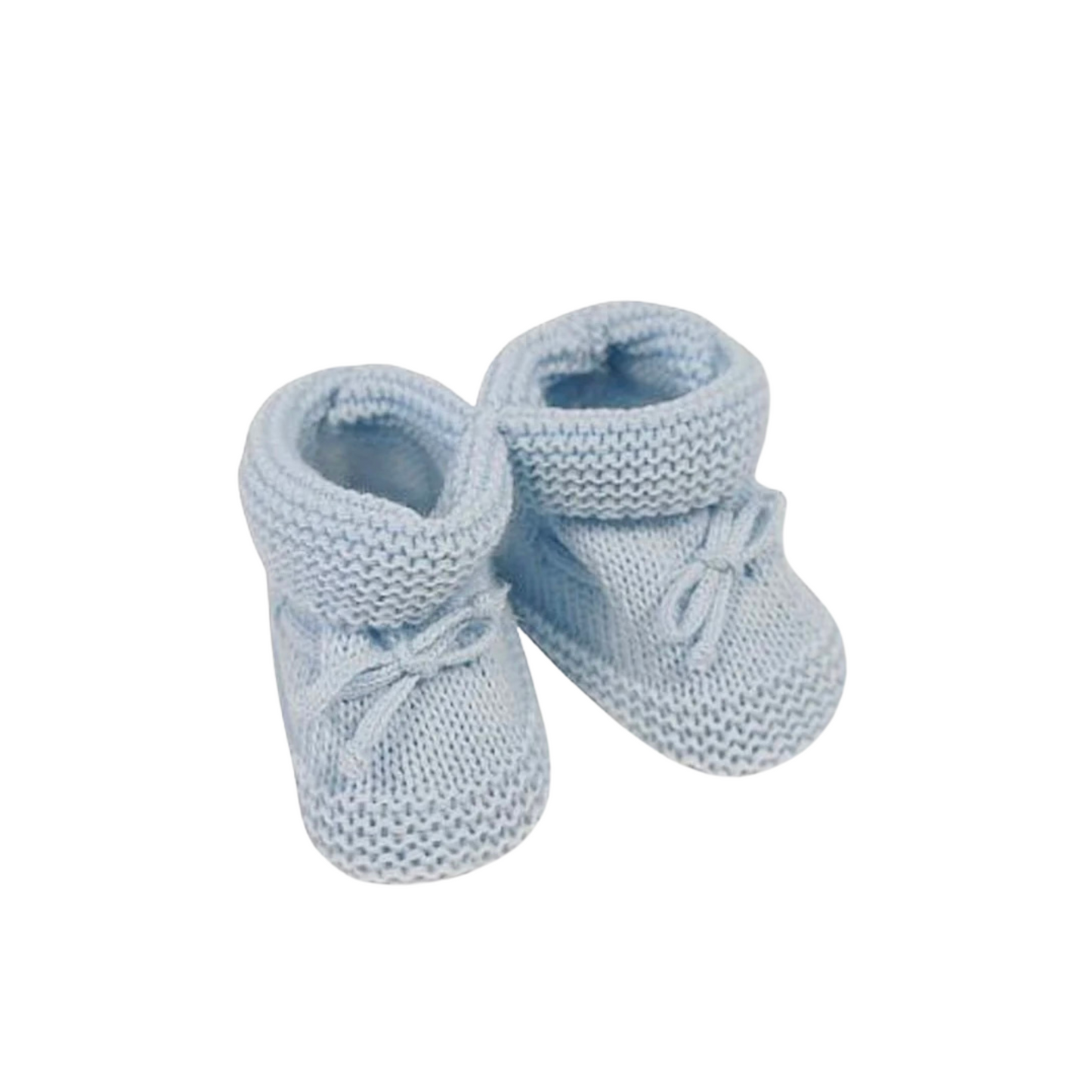 Blue Knitted Tie Baby Booties