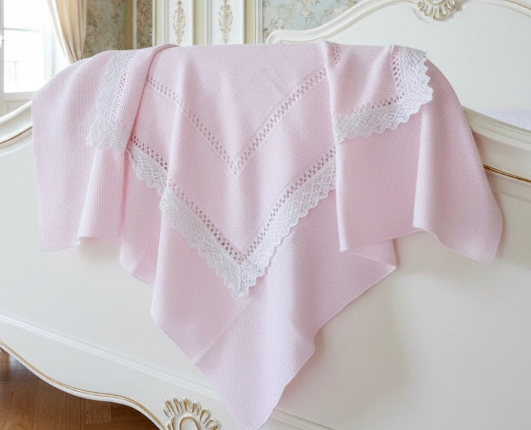Spanish Lace Blanket - Pink