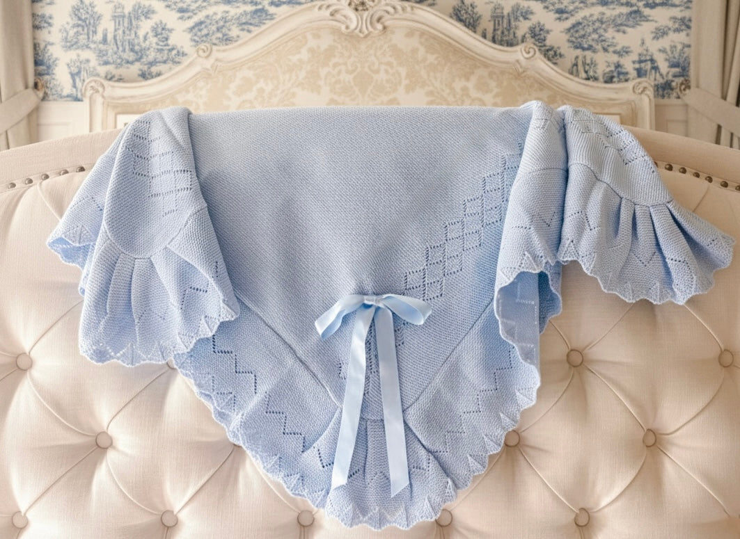 Portuguese Warm Knit Blanket - Blue