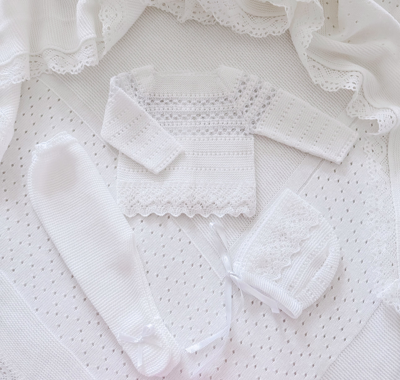 White Lace Knitted Set