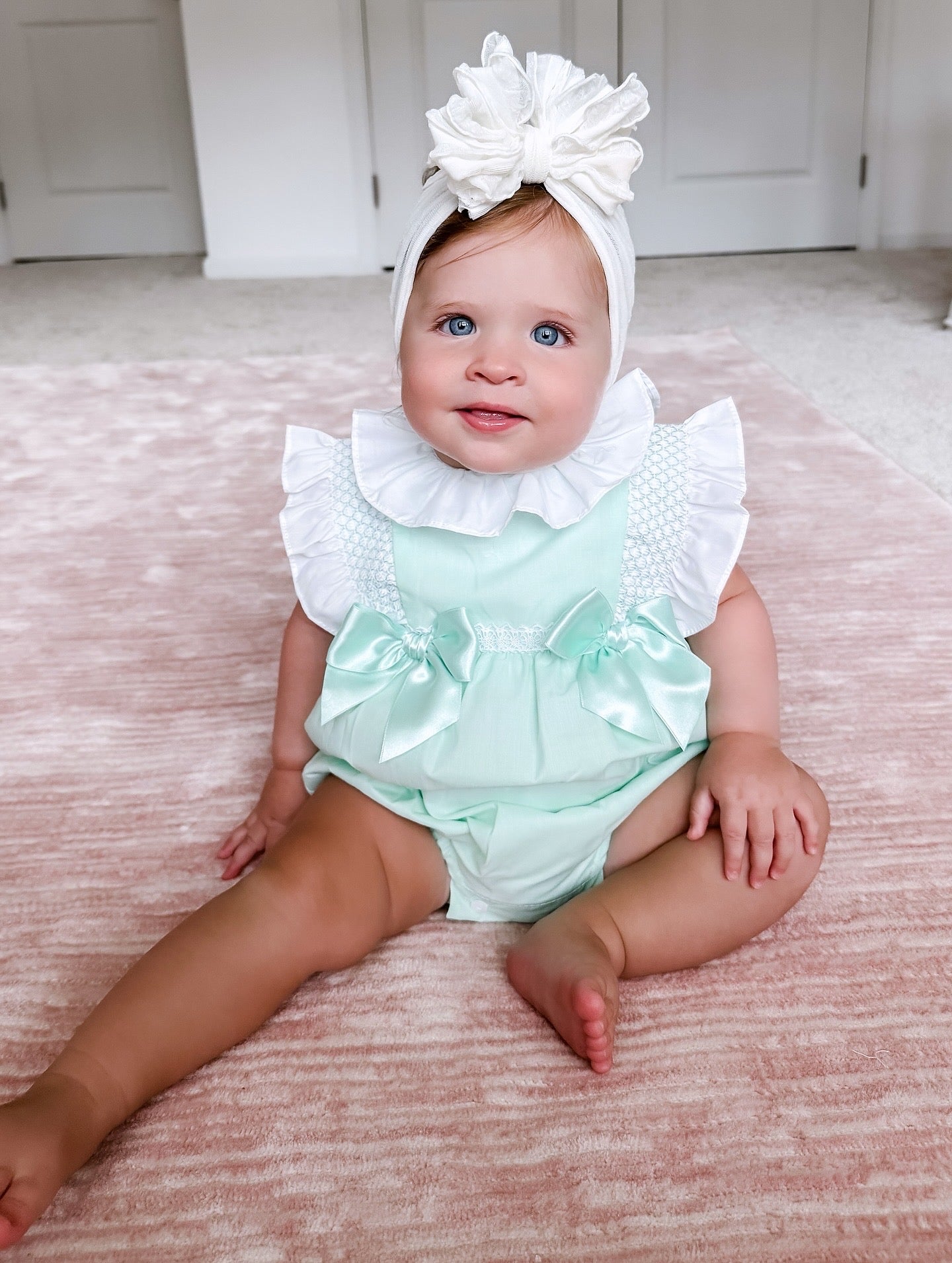 Mint Bows Romper