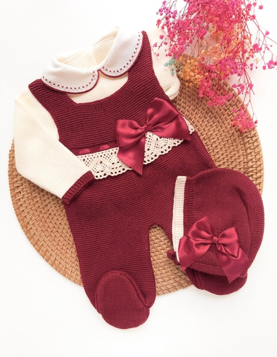 Rosabella Overalls Set - Burdeos - Ella Marina Baby