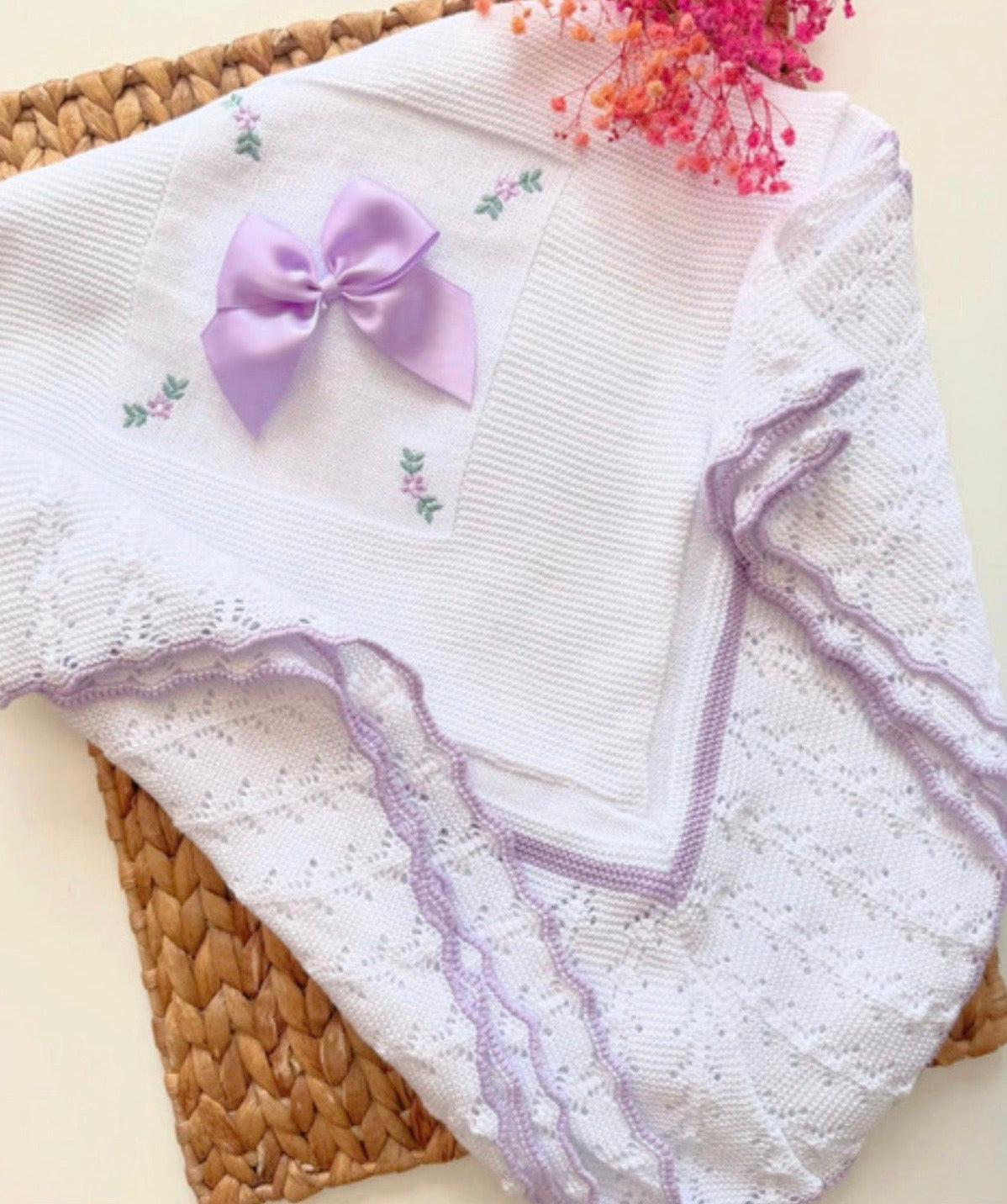 Portuguese Flores Blanket - Lila