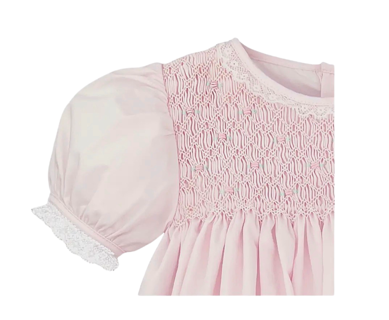 Smocked French Lace Dress - Ella Marina Baby