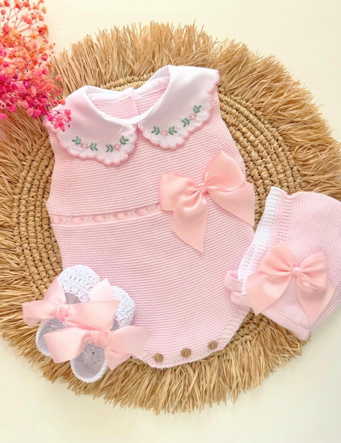 Flores Three Piece Set Set - Rosa - Ella Marina Baby