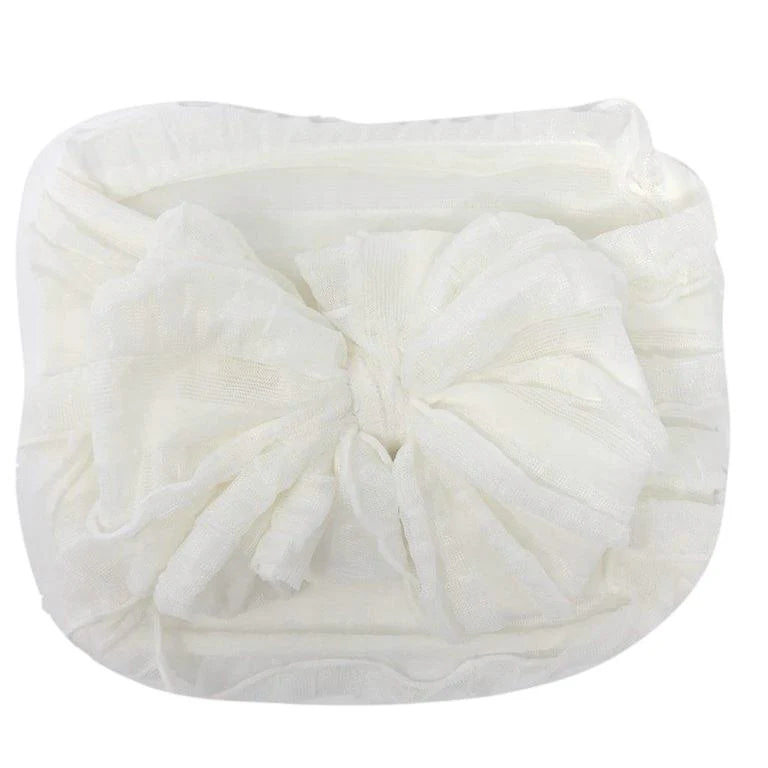 Off White Ruffle Headband - Ella Marina Baby