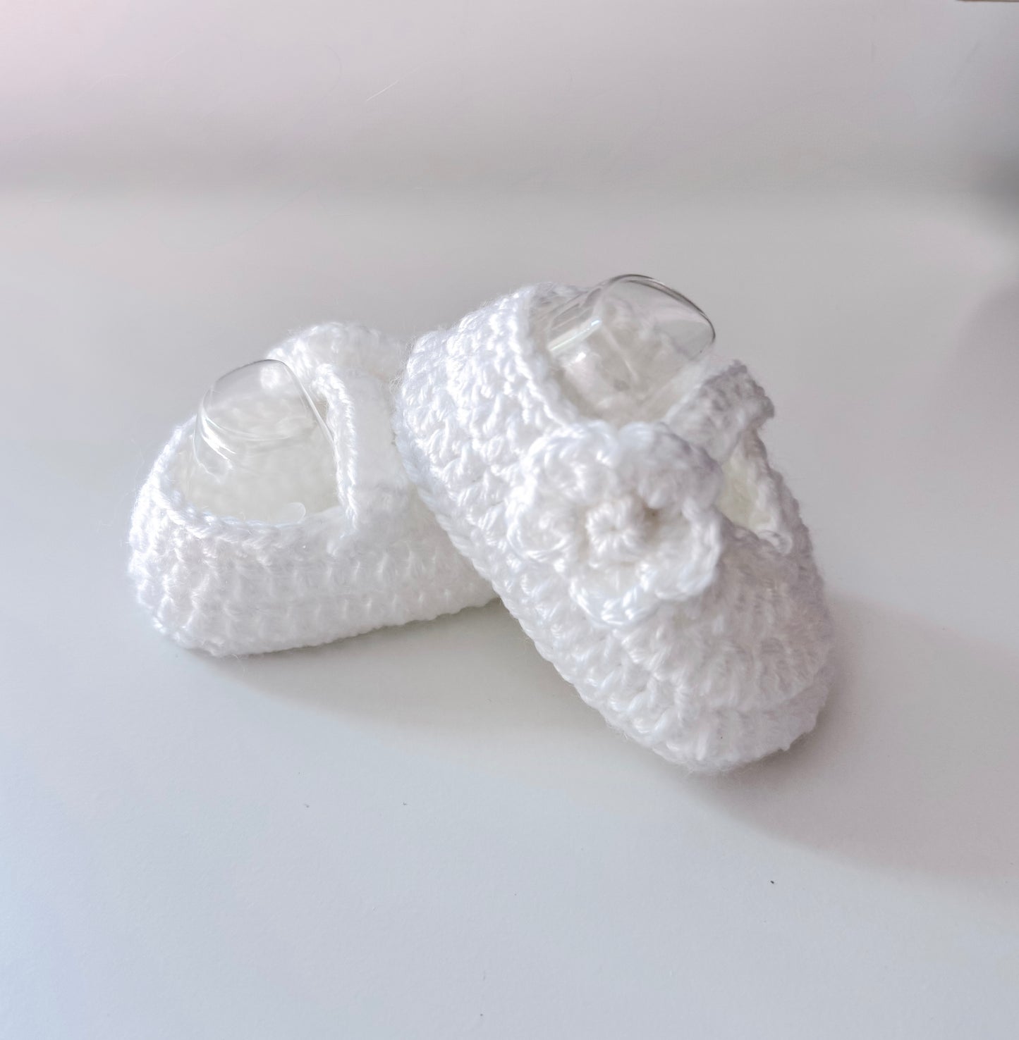 White Flower Knit Shoes - Ella Marina Baby