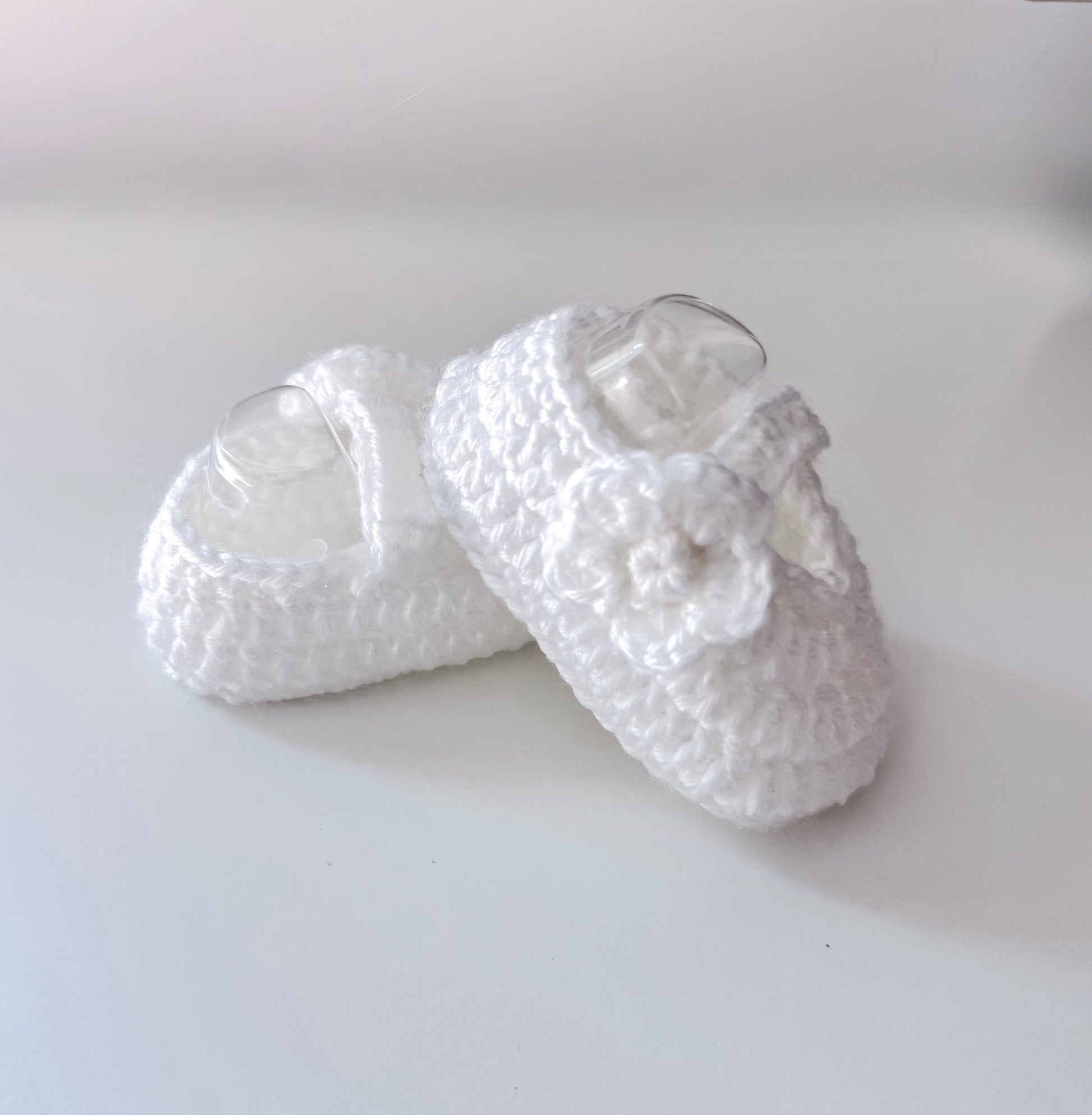 White Flower Knit Shoes - Ella Marina Baby