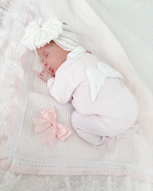 Angel Wings Sleepsuit - Pink