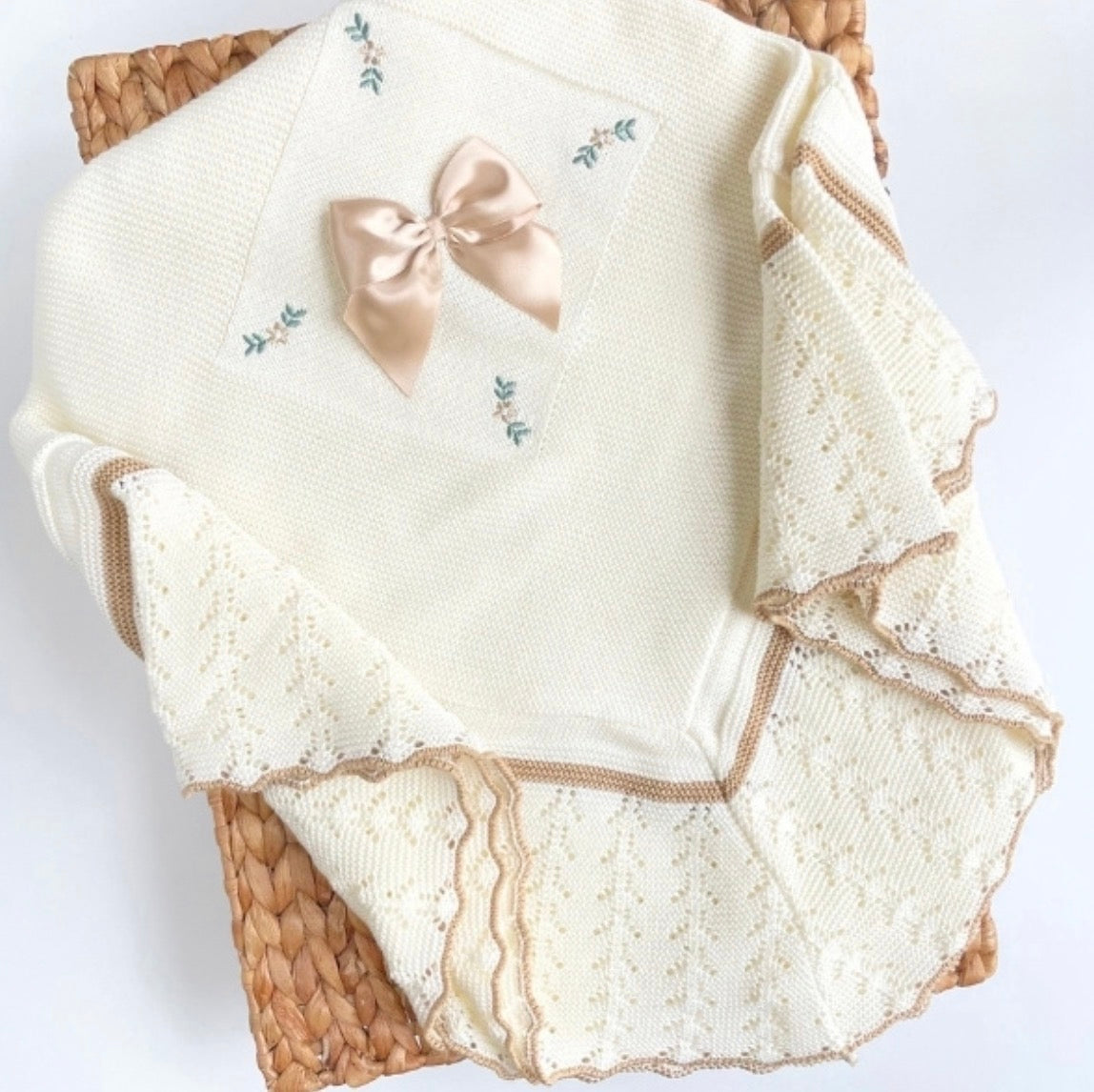 Portuguese Flores Blanket - Gold