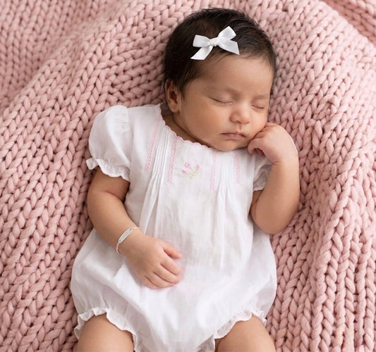 Floral Embroidered Heirloom Bubble - Ella Marina Baby