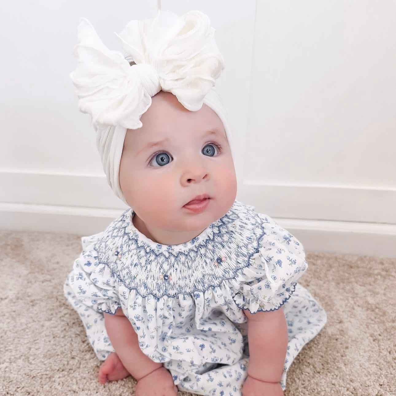 Off White Ruffle Headband - Ella Marina Baby