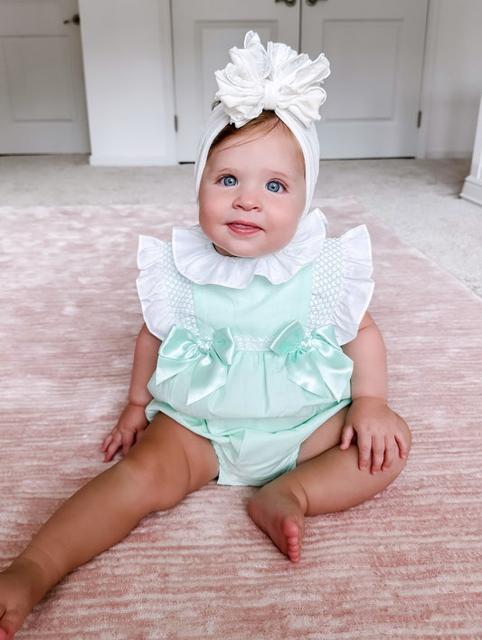 Mint Bows Romper