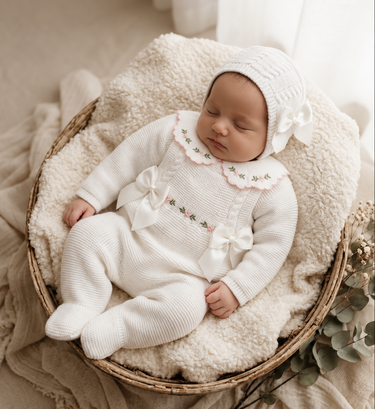 Flores Overalls - Blanco - Ella Marina Baby