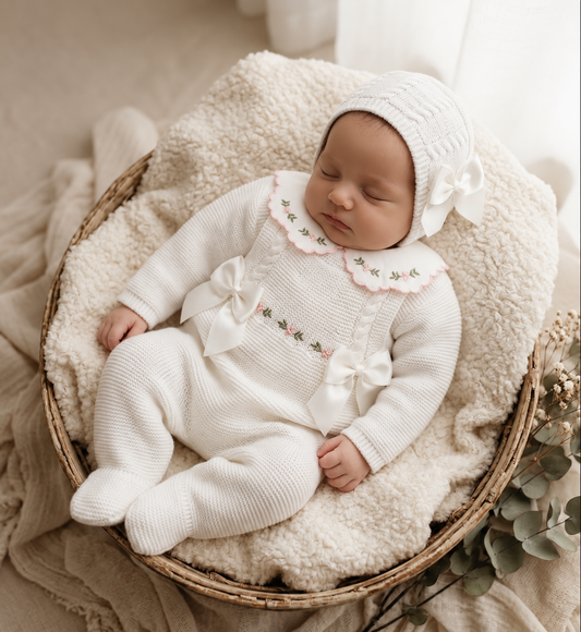 Flores Overalls - Blanco - Ella Marina Baby