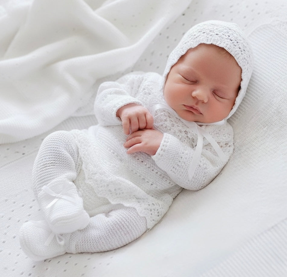 White Lace Knitted Set