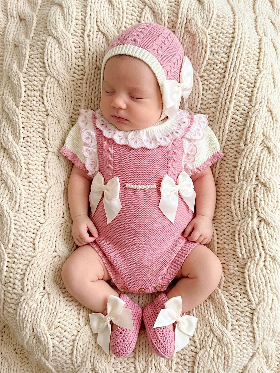 Posie Three Piece Set - Rose - Ella Marina Baby