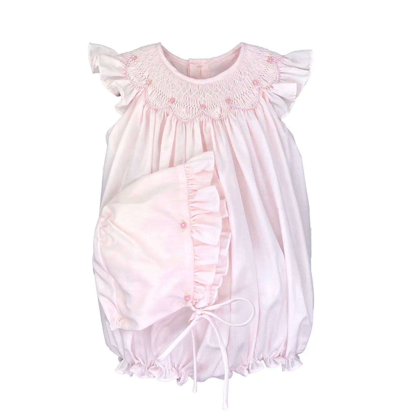 Smocked Rosebud Bubble Set