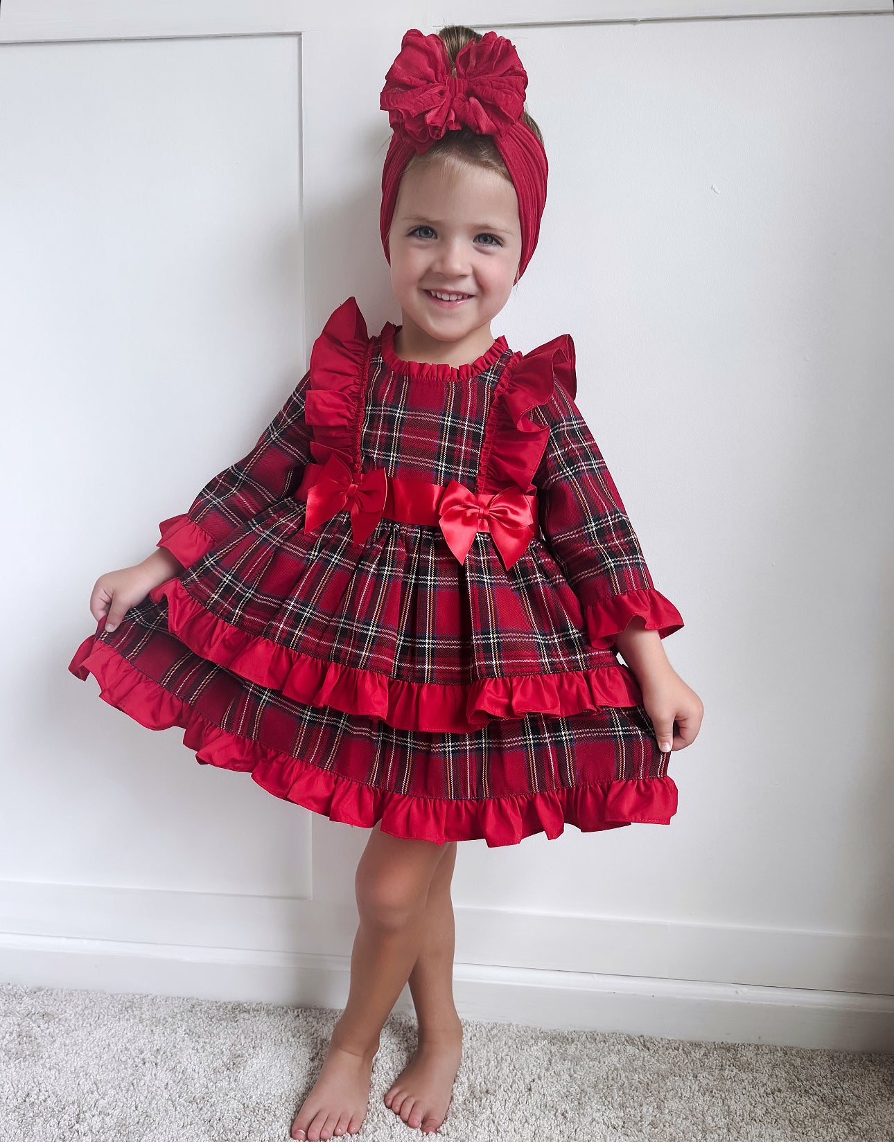 Spanish Tartan Frill Dress