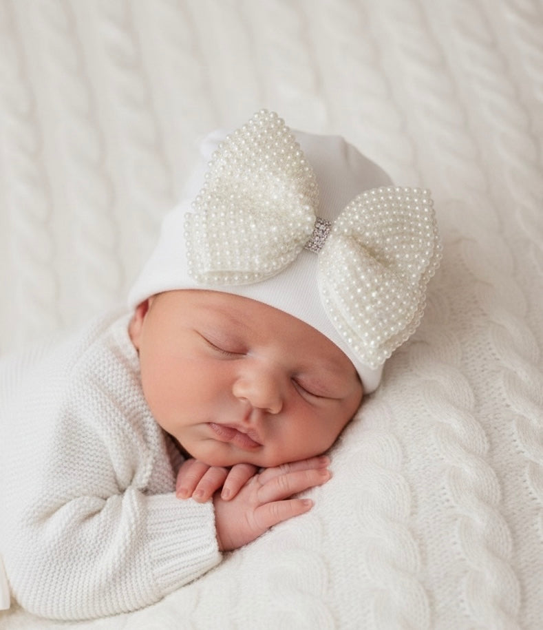 Pearl Bow Hospital Hat