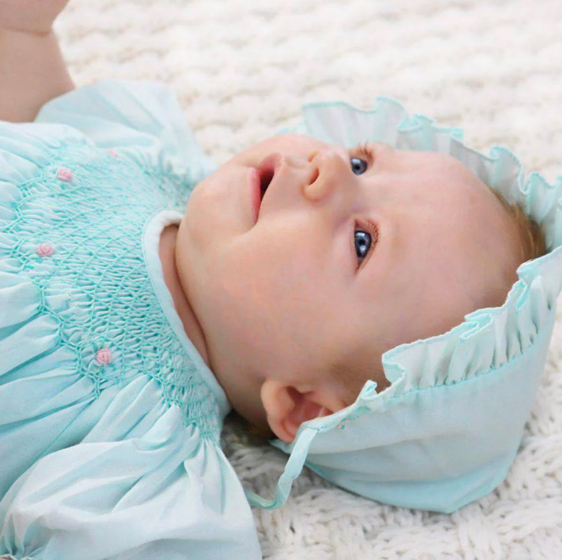 Mint Floral Smocked Dress