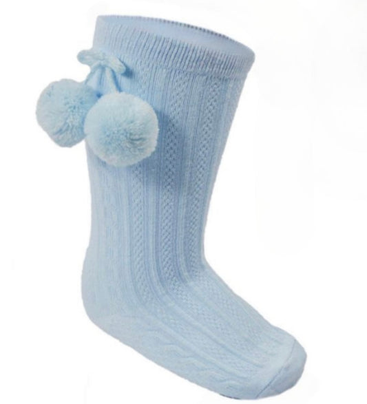 Blue Bobble Socks - Ella Marina Baby