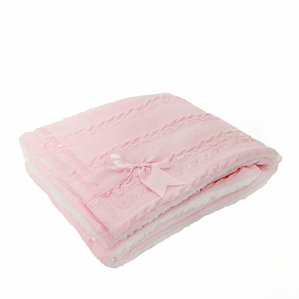 Pink Heavy Knit Blanket