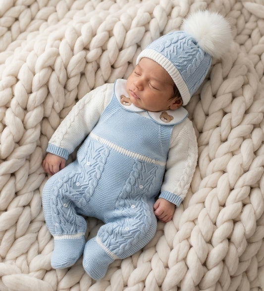 Teddy Overalls + Hat - Ella Marina Baby