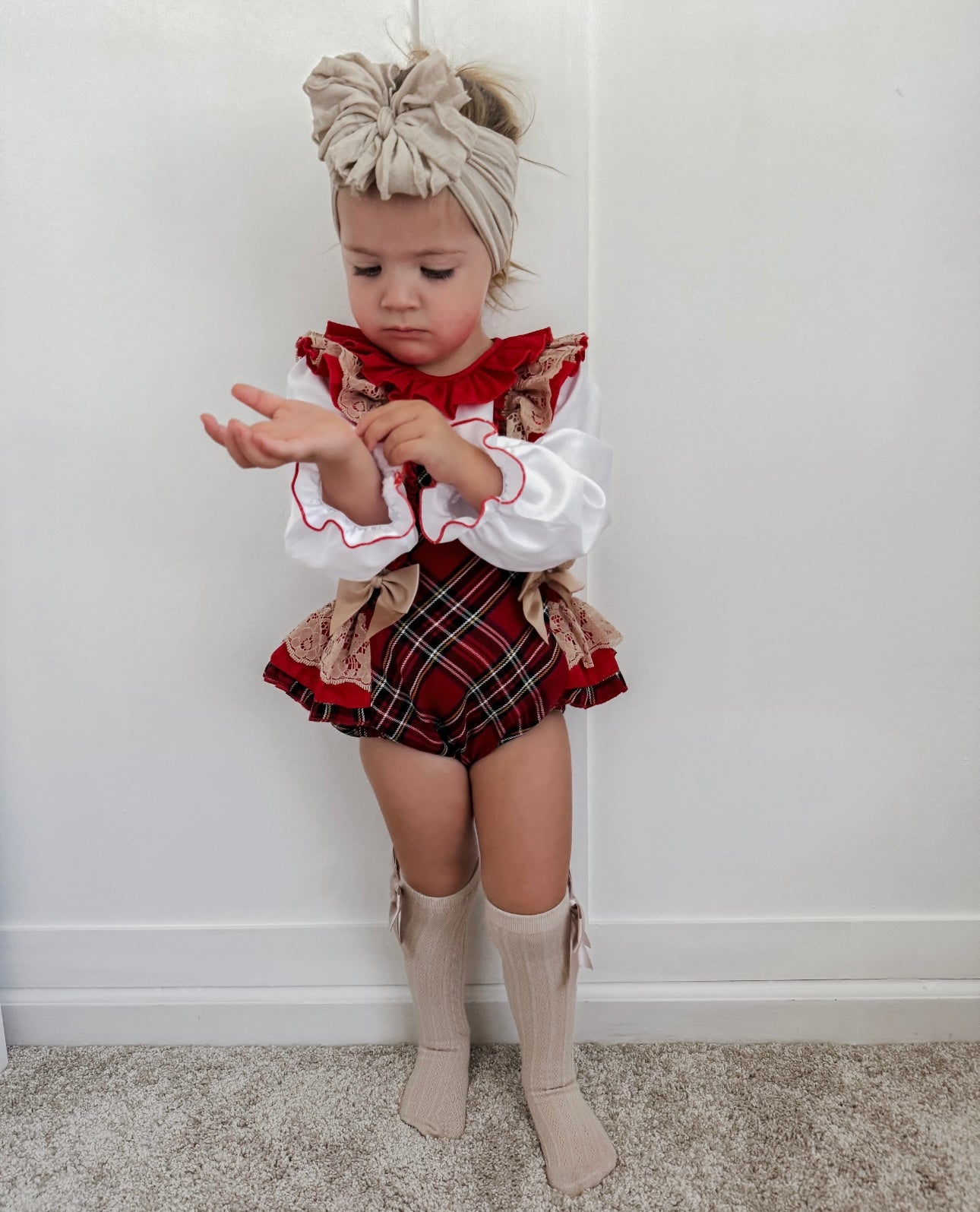 Red and Gold Frill Overalls