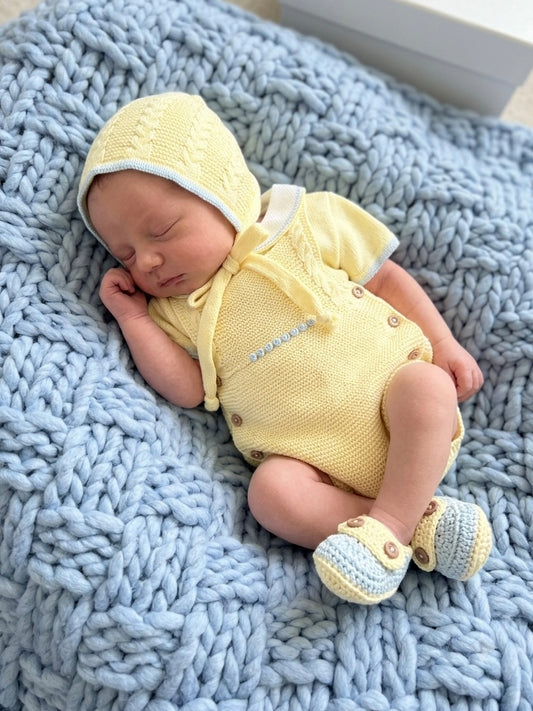 Nico Short Overalls - Blue/Yellow