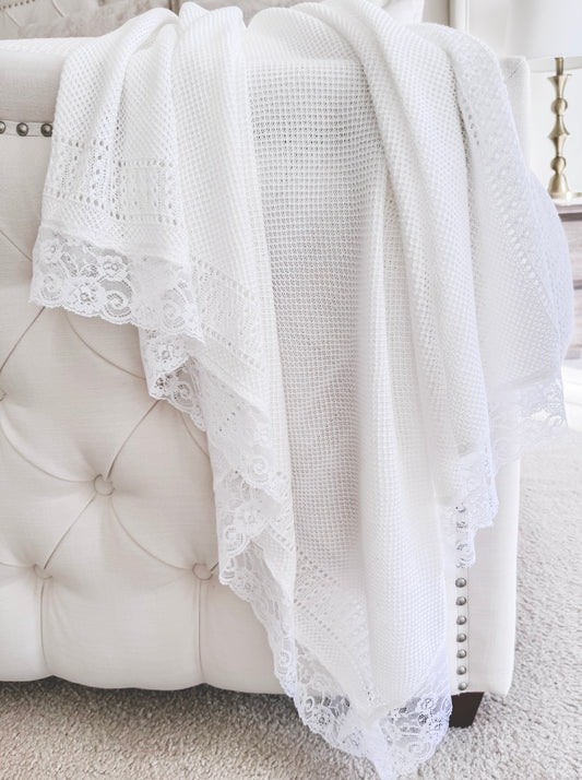 Delicate Spanish Lace Blanket - Ella Marina Baby